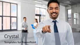  Presentation with new office - PPT theme consisting of new hire - business realty and hiring concept background and a light blue colored foreground