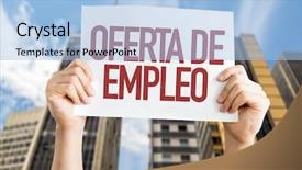  Presentation with employment laws - Audience pleasing PPT theme consisting of new hire process - employment offer in spanish placard backdrop and a light blue colored foreground