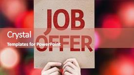  Presentation with job - Cool new presentation with new hire process - job offer card with colorful backdrop and a coral colored foreground