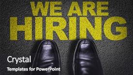  Presentation with hiring - Audience pleasing presentation theme consisting of new hire process - top view of business shoes backdrop and a dark gray colored foreground