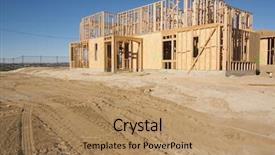  Presentation with deep blue - Cool new presentation theme with new home construction site backdrop and a coral colored foreground