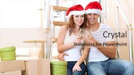  Presentation with new years - PPT theme enhanced with new home on stairs background background and a coral colored foreground