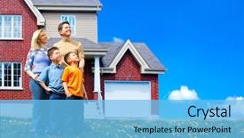  Presentation with new home - Slides with new home real estate background and a light blue colored foreground