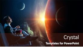  Presentation with television media - Presentation design enhanced with new home television technologies mixed media background and a tawny brown colored foreground