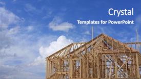  Presentation with under construction - Slide deck featuring new-home-under-construction background and a teal colored foreground