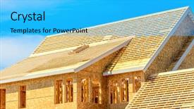  Presentation with under construction - Presentation theme enhanced with new home under construction background and a cyan colored foreground