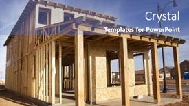  Presentation with under construction - Beautiful slide set featuring new-home-under-construction backdrop and a ocean colored foreground