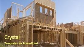 Presentation with under construction - Beautiful slide deck featuring new home under construction backdrop and a tawny brown colored foreground