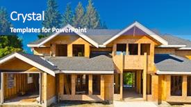  Presentation with new home - Amazing presentation having new home under construction backdrop and a teal colored foreground