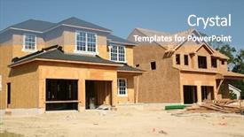  Presentation with under construction - Slides with new homes under construction background and a teal colored foreground