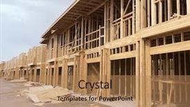  Presentation with under construction - PPT layouts having new homes under construction background and a coral colored foreground