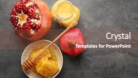  Presentation with honey - Audience pleasing PPT theme consisting of new honeycomb - composition with aromatic honey backdrop and a  colored foreground