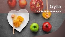  Presentation with honey - Slide set enhanced with new honeycomb - composition with aromatic honey background and a red colored foreground