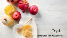  Presentation with honey - Colorful presentation theme enhanced with new honeycomb - composition with aromatic honey backdrop and a  colored foreground