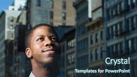  Presentation with man looking up happy - Slide deck featuring new hope - young man looking up background and a tawny brown colored foreground