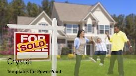  Presentation with real estate - Amazing presentation design having new house and sold home backdrop and a gold colored foreground