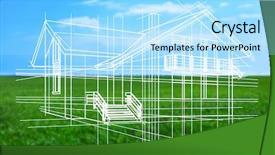  Presentation with cooperative cooperation at new project - Presentation design consisting of new house project on nature background and a arctic colored foreground