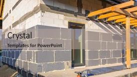  Presentation with graphite - Amazing PPT theme having new house under construction backdrop and a mint green colored foreground
