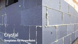  Presentation with under construction - PPT theme with new house under construction background and a gray colored foreground