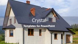  Presentation with under construction - Audience pleasing presentation design consisting of new-house-under-construction backdrop and a ocean colored foreground