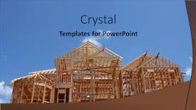  Presentation with under construction - Presentation having new-house-under-construction background and a teal colored foreground