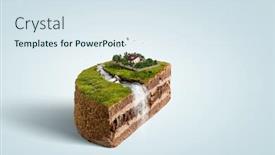  Presentation with green house - PPT theme consisting of new-house-vision-on-green background and a sky blue colored foreground