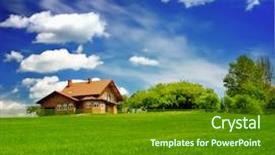 Presentation with house - Theme consisting of new house background and a tawny brown colored foreground