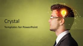  Presentation with lighting - Presentation having new idea lighting bulb background and a yellow colored foreground