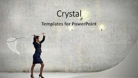  Presentation with light bulb graduation cap - Slide deck enhanced with new idea people - young businesswoman catching light bulb background and a light gray colored foreground