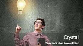  Presentation with casual young people - Colorful slide deck enhanced with new idea people - young man in casual backdrop and a dark gray colored foreground