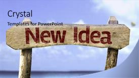  Presentation with idea - PPT theme enhanced with new-idea-sign background and a light blue colored foreground