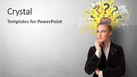  Presentation with question marks - Presentation with new idea with question background and a white colored foreground