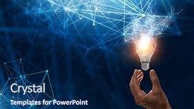  Presentation with new ideas - Cool new presentation theme with new ideas and innovation backdrop and a navy blue colored foreground