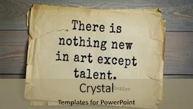  Presentation with talent - Audience pleasing PPT theme consisting of new in art except talent backdrop and a coral colored foreground