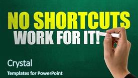  Presentation with work the word in your life - Slide set with new initiatives - no shortcuts work for it background and a forest green colored foreground