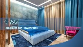  Presentation with interior - Audience pleasing presentation design consisting of new-interior-bedroom-with-blue backdrop and a  colored foreground