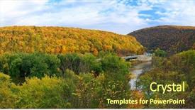  Presentation with mountain water - Amazing slides having new jersey - delaware water gap panorama backdrop and a tawny brown colored foreground