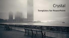  Presentation with foggy - Slide set consisting of new jersey and new york city in a foggy day viewed from park background and a soft green colored foreground