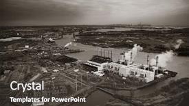  Presentation with oil industry - Audience pleasing PPT theme consisting of new jersey oil industry backdrop and a dark gray colored foreground