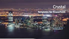  Presentation with new york night - Theme with new jersey panorama night view background and a dark gray colored foreground