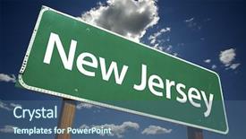  Presentation with choice - Amazing theme having new jersey road sign backdrop and a ocean colored foreground