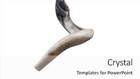 Presentation with jewish - Audience pleasing presentation consisting of new jerusalem - jewish small horn shofar isolated backdrop and a  colored foreground