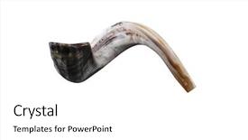  Presentation with jewish - Presentation theme having new jerusalem - jewish small horn shofar isolated background and a white colored foreground
