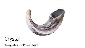  Presentation with jewish - Theme having new jerusalem - jewish small horn shofar isolated background and a white colored foreground