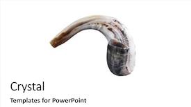  Presentation with jewish - Slide deck featuring new jerusalem - jewish small horn shofar isolated background and a white colored foreground