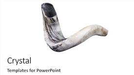  Presentation with jewish - Audience pleasing PPT theme consisting of new jerusalem - jewish small horn shofar isolated backdrop and a white colored foreground