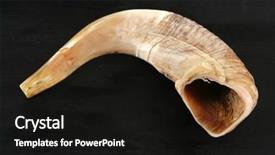  Presentation with jerusalem - Slide deck enhanced with new jerusalem - ram horn shofar isolated background and a black colored foreground