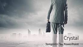  Presentation with christian back grond - Beautiful presentation theme featuring new job - back view of businessman backdrop and a lemonade colored foreground