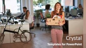  Presentation with moving business - Slides with new-job-at-successful-modern background and a tawny brown colored foreground