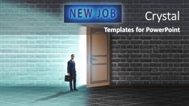  Presentation with open door - PPT layouts with new-job-concept-with-open background and a  colored foreground